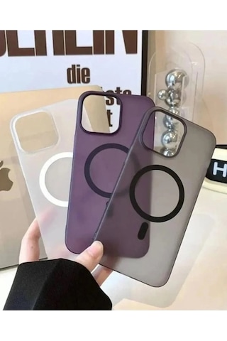 Apple iPhone Uyumlu, 16 Pro Max Tuna Buzlu Sert İnce Magsafe Telefon Kılıfı Çok Renkli