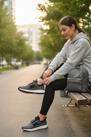 Enoch Erkek Siyah Akıllı Bağcıklı Yürüyüş Ayakkabısı - Bağcık Bağlamasız Pratik Sneaker Haki