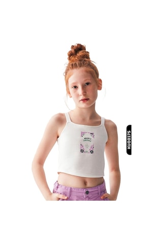 Xo Kids Kız Çocuk Atlet 8-14 Yaş 36421 Ekru - Lila