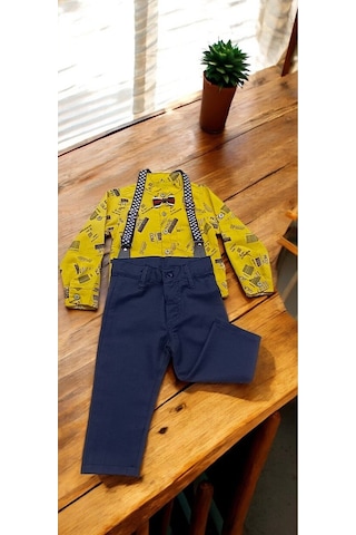 Bebek 2 Li Takım Gömlek Pantolom + Papyon renkli