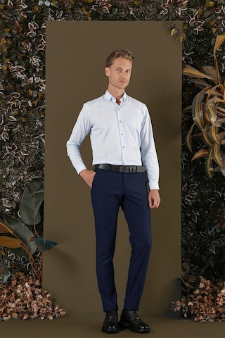 Efor Gk 691 Slim Fit Mavi Klasik Gömlek Mavi