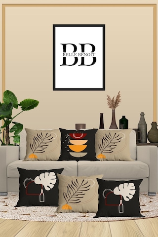 Belle Benoit Baskılı Dekoratif 6'lı Koltuk Kırlent Kılıfı Desen16