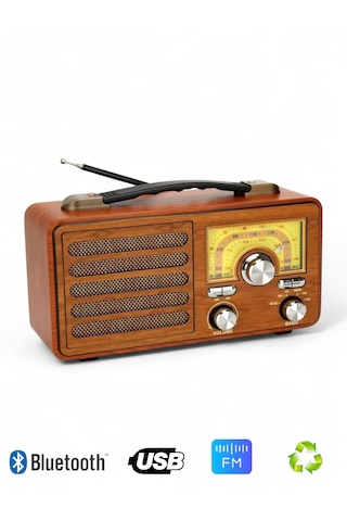 Rt-755 Nostaljik Gerçek Ahşap Radyo,şık Tasarım , Nostalji Radyo
