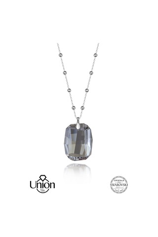 Union Swarovski Crystal Kadın Baget Kesim Gümüş Kolye