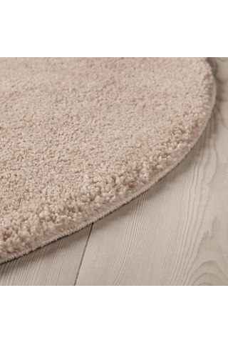 Ikea Stoense Yuvarlak Halı, Kırık Beyaz, 130 Cm, Yuvarlak
