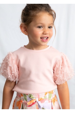 Mayoral Kız Çocuk Tül T-shirt Pembe - 03001