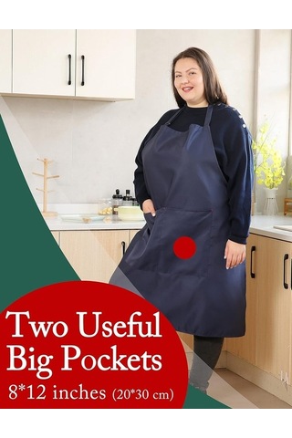 Fastbuy Kadınlar İçin Cepli Büyük Beden Önlük, Dayanıklı Uzun Ayarlanabilir Gece Yarısı Mavisi Diğer