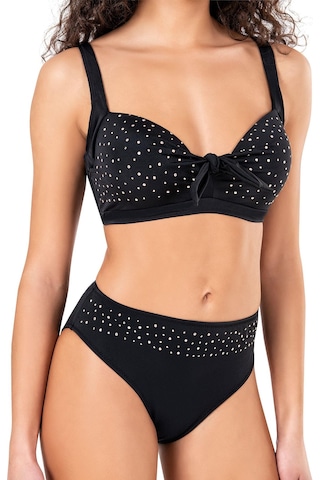 Endeep Kadın Fiyonk ve Taş Detaylı Büyük Beden Nar Çiçeği Bikini Takımı Çok Renkli