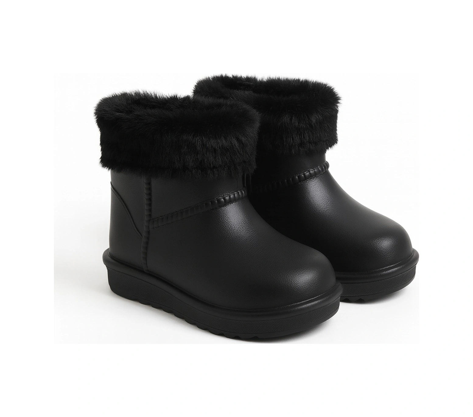 Çocuk Kışlık Kar Yağmur Botu Su Geçirmez, Peluş Astarlı, Eva W10290-225 Tokio Borreguito Modeli Siyah