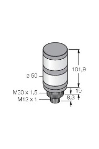 Turck 7700558 Ilgr-k50-5x2-h1141 Kule Işık Yeşil-kırmızı Renk , M12 Konnektörlü