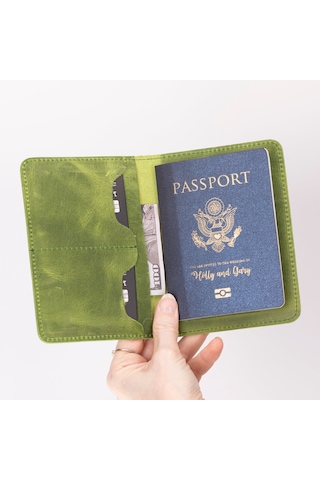 Bloominbag Viaggio Voyager Olive Chic Deri Pasaport Ve Kart Kılıfı Yeşil