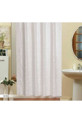 Zethome Evdy Banyo Duş Perdesi 5026 Çift Kanat 2X110X200 Beyaz