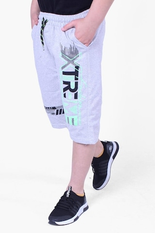 Fyk Kids Xtremea Yazı Baskılı Yksek Bel Erkek Çocuk Kapri Gri