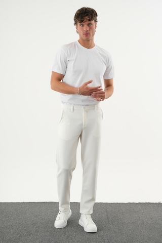 Redline Arden Kışlık Kalın Slim Fit Kemerli Erkek Pantolon Beyaz