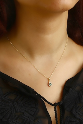 Argentum Concept Zirkon Taşlı 925 Ayar Gümüş Altın Kaplama Kolye - N154701