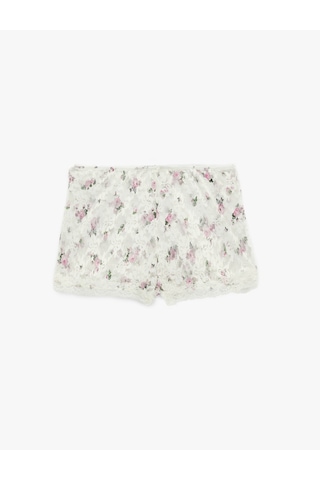 Koton Dantelli Çiçek Desenli Şort Pijama Altı Bordo Desenli 6slk80004mk Bordo Desenli