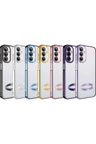 Zore Galaxy Uyumlu M14 Kılıf Kamera Korumalı Logo Gösteren Msra Omega Kapak - Derin Mor Derin Mor