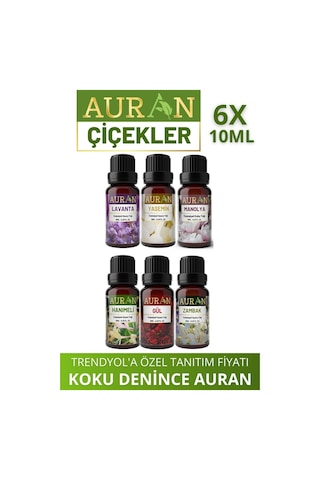 Auran Çiçekler Saf Esansiyel Uçucu Yağı 6 x 10 ML