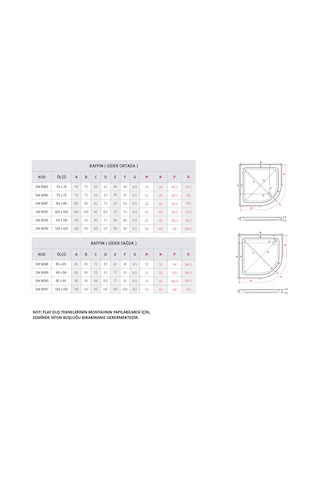 130 X 130 Oval Flat H:7 Duş Teknesi Beyaz