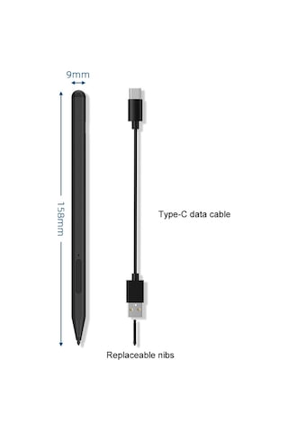 Microsoft Surface Pro/go/laptop/book Anti-touch El Yazısı Kapasitif Kalem Siyah İçin