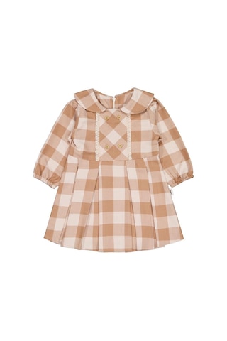 Civil Baby Dama Desen 6-18 Ay Elbise - Kahve