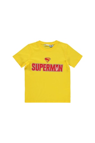 Superman Süperman Baskılı 6-9 Yaş Tişört - Sarı