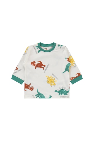 Civil Baby Dinozor Baskılı 6-18 Ay Pijama Takımı - Yeşil Koyu Yeşil