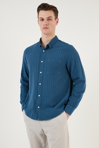 Buratti Pamuklu Regular Fit Tek Cepli Erkek Gömlek Cf24S128229 Indigo
