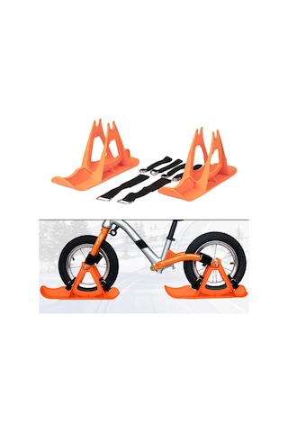 Suntek Kış Kar Kızağı Bisiklet Kayak Kızak Spor Turuncu