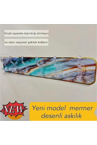Kullanıma Uygun Mermer Desenli Yapışkanlı Askılık Diğer