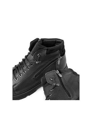 Ducavelli Ankle Hakiki Deri Bağcıklı Kauçuk Taban Erkek Bot, Fermuarlı Bot