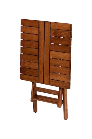 Bahçeme Kaş 60X60 Katlanabilir Ahşap Bahçe Balkon Masası-
