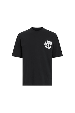 Barlashive Erkek Tişört Baskılı Oversize Kısa Kol T-shirt - Siyah Çok Renkli