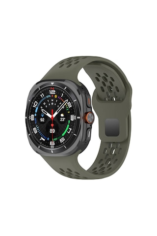 Galaxy Uyumlu Watch Ultra 47mm Zore Krd-119 Delikli Tasarım Silikon Kordon-derin Yeşil