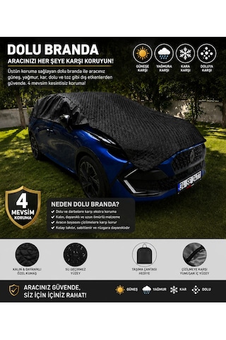 Gard Oto Universal Hatchbak Araç Brandası Su Geçirmez Siyah Hatchback