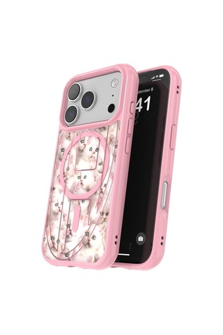 Diesel Apple iPhone 17 Pro Uyumlu Magsafe Destekli Oval D Kedi Desenli Kılıf - Pembe
