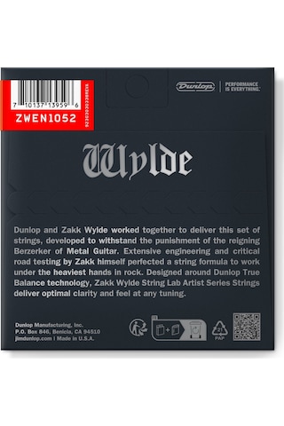 Jim Dunlop Zakk Wylde String Lab Elektro Gitar Teli 10-52
