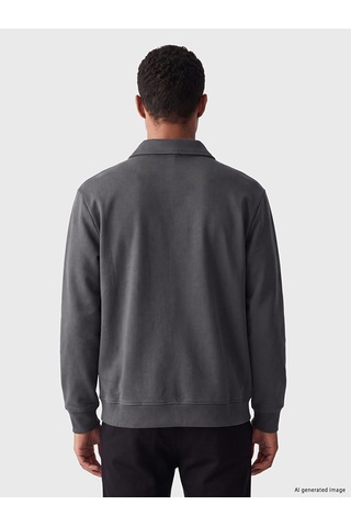 Lcw Vision Gri Polo Yaka Erkek Sweatshirt