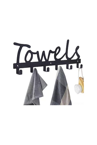 Geeksen Vintage Rustik Demir Duvar Takımı Anahtar Tutucu, Havlu, Kemer Asma Kanca - Ev Organizasyon Aletleri, Kolay Kurulum Siyah