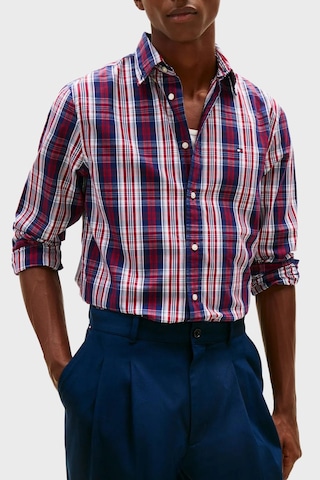 Tommy Hilfiger Erkek Gömlek Mw0mw41712 0ms Lacivert-beyaz Lacivert-beyaz
