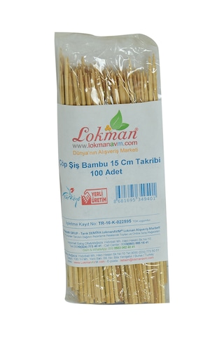 Lokman Avm Çöp Şiş Bambu Şişleri 15 CM Takribi 100 Adet 1 Paket