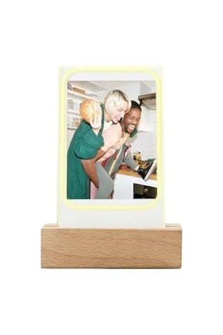 Ahşap Fotoğraf Çerçevesi - Led Işıklı, Instax Mini Uyumlu