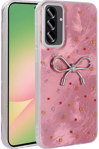 Galaxy A36 Uyumlu Uyumlu Kılıf Kamera Korumalı Figürlü Zore Ponti Silikon Kapak - Açık Pembe AÇIK PEMBE