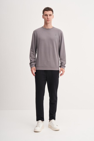 Cazador 53140 Erkek Bisiklet Yaka Sweatshirt K.gri