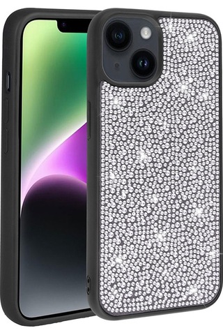 Apple Uyumlu iPhone 14 Kılıf Parlak Taşlı Tasarım Zore Ston Kapak