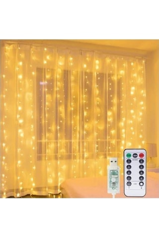 8 Fonksiyonlu Peri Perde Led Uzaktan Kumandalı Günışığı Perde Peri Led 3 Mt X 3 Mt - 24242415482sa Gün Işığı