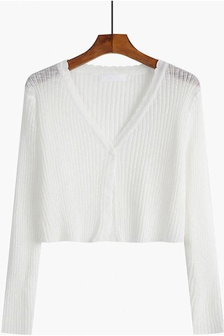 Beyaz Güneş Korumalı Giyim Kadın Buz İpek Yaz İnce Şal Örme Hırka Etek Uzun Kollu Üst Kadın Xl Beyaz