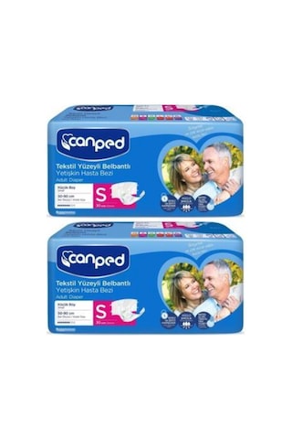 Canped Tekstil Yüzey Belbantlı Hasta Bezi S 2 x 30'lu Canped Tekstil Yüzey Belbantlı Hasta Bezi S 2 x 30'lu