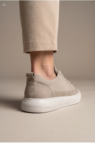 Whiteface Stilist Store Hakiki Deri Günlük Casual Sneaker Günlük Ayakkabı Gri