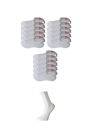Royaleks Beyaz Kadın Babet Çorap 15 çift RYL-KBT15003 Çok Renkli